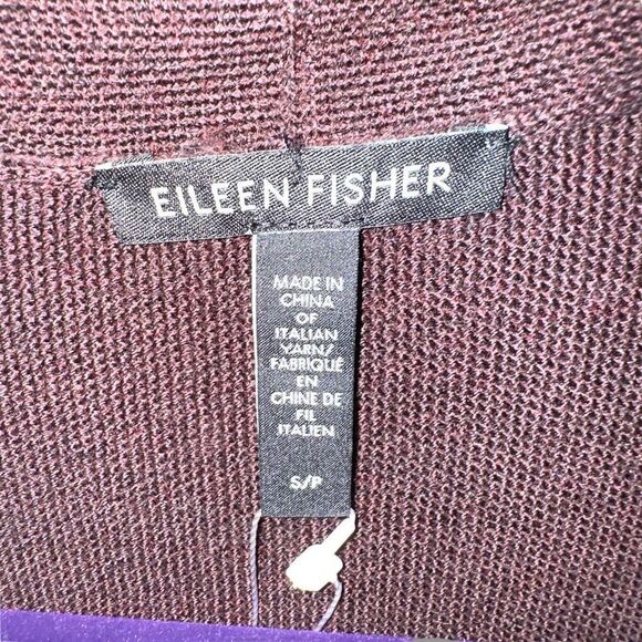 NWT Eileen Fisher Merino Wool Boxy Cardigan in Plum Purple Women’s Sz S - Picture 2 of 5